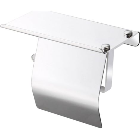 Porte-papier toilette - inox - avec étagère - avec couvercle (1/5)