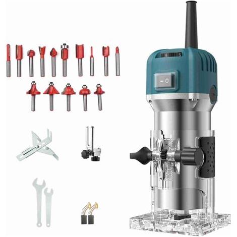 Ensemble de tondeuse électrique pour le travail du bois, coque épaisse, compacte, 6 vitesses réglables, 800W, 30000r/min, outil de routeur à bois (1/5)