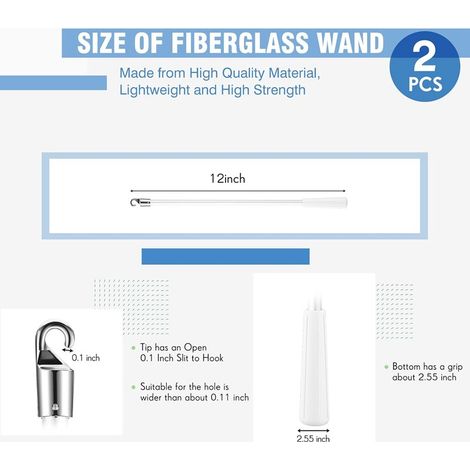 30cm (12inch) PVC Venetian blind swivel rod, alloy hook, handle, pull rod accessories, curtain accessories (1/5)