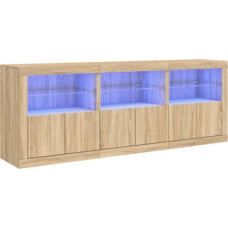 Maison Exclusive - Credenza con Luci LED Rovere Sonoma 181,5x37x67 cm