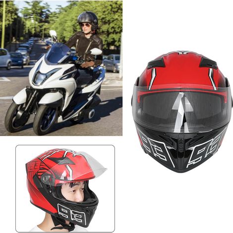 Casque de moto ABS pour moto, scooter, respirant, universel RH A0314 (6 L) (1/5)