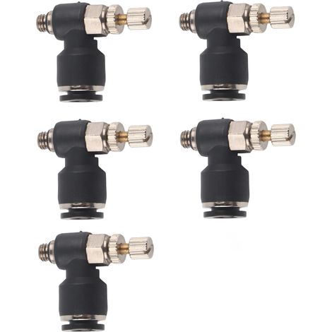 Vanne d'étranglement à angle droit type L, raccord rapide, coude pratique, vanne de régulation du débit d'air 6-M5 (1/5)