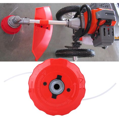 Tête de rechange pour coupe-bordures, tondeuse à gazon, débroussailleuse, couvercle en plastique rouge et base noire (1/5)