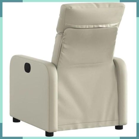 374184 Fauteuil Inclinable Similicuir Crème 66x89,5x95,5cm Mousse Polypropylène 110kg (1/5)