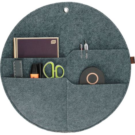 Organizzatore da parete in feltro Bertoni "Circle" XL diametro - 45 cm - grigio, 4 tasche, ecologico (1/5)