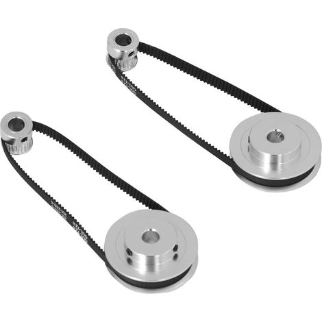 Poulie de distribution 20 dents / 60 dents, roue synchrone en aluminium, courroie de distribution de 280 mm de longueur et 6 mm de largeur pour imprimante 3D, alésage de 8 mm / 0,3 pouce (1/5)