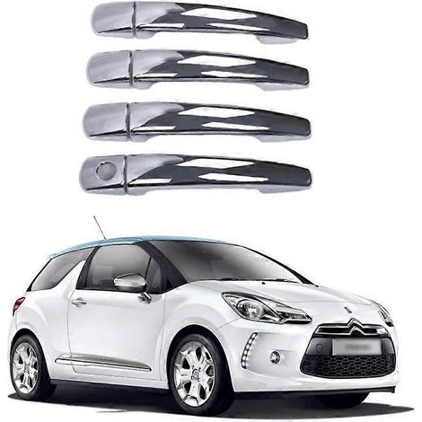 Passend für Citroën DS3 (09-19): Türgriffabdeckung, Zierleiste – Schwarz, 2-türige Ausführung, 1 Loch