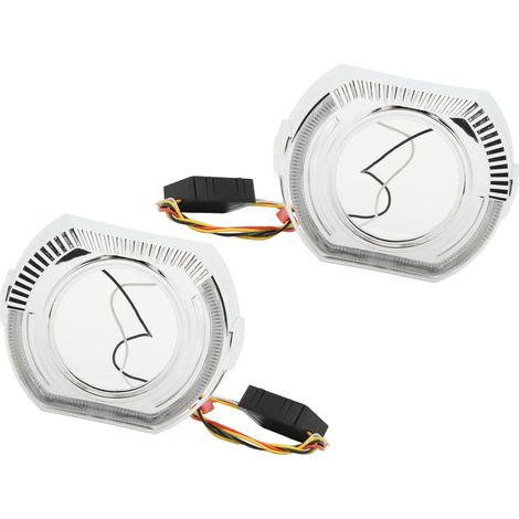 Cache de lunette de feu de jour à halo LED angel eye, 12V 5W, convient aux phares bi-xénon LED à double lentille de 3 pouces, lumière blanche. (1/5)