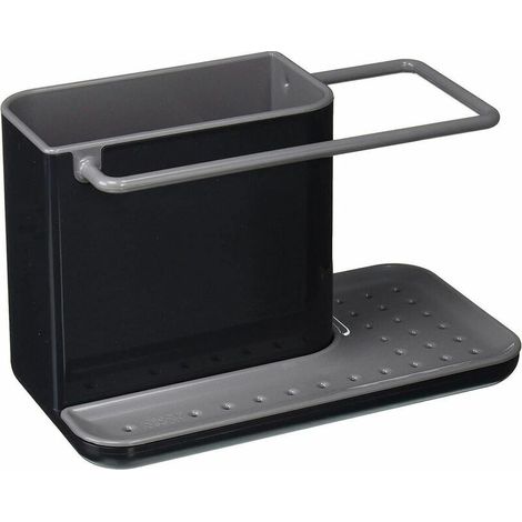 MINE Caddy - Rangement Evier, port pour Éponge, Grattoir, Brosse, Liquide Vaisselle, Lavette, Petit Modèle - Gris Foncé (1/5)