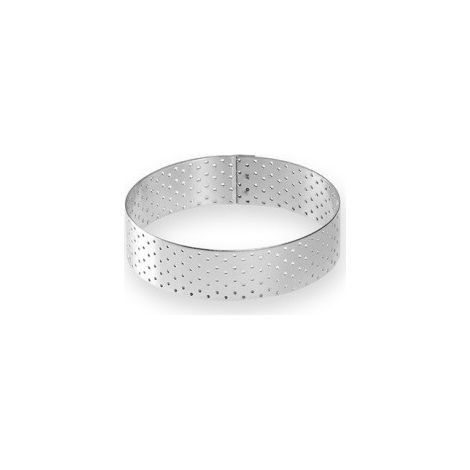 Cercle à tartelette en inox perforé 7,5 x 2 cm - - Alice Dél