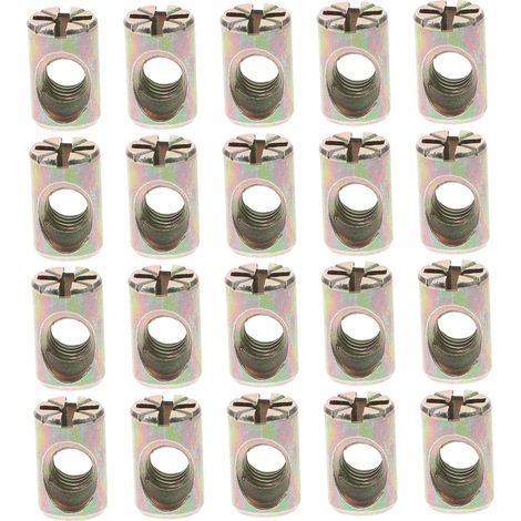 20 écrous cylindriques fendus M6x15 mm pour meubles, en alliage (1/5)