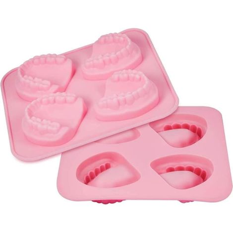 2 pièces moules à glaçons en Silicone 3D en forme de dent moule à glaçons de qualité alimentaire pour faire des glaçons ou du chocolat