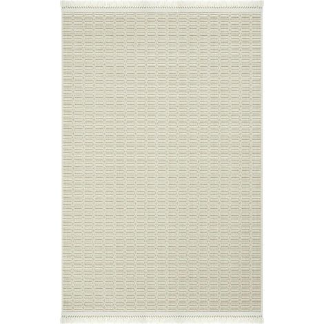 Tapis beige motifs géométriques – franges, 120x180 cm ISTANBUL (1/5)