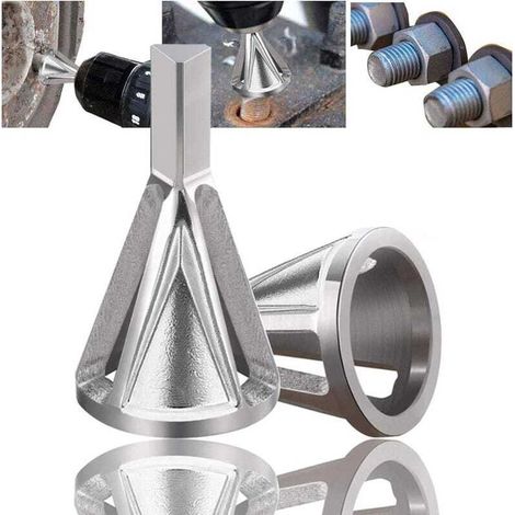 Außenfasen-Entgratungswerkzeug (Silber – 2er-Pack) Hochgeschwindigkeits-Edelstahl-Außenfasenbohrer für schnelle Reparaturen (1/5)