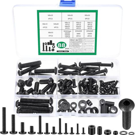 Kit de Visserie VESA Universel 88 Pièces - Boulons M4 M5 M6 M8 pour Support Mural TV et Moniteur jusqu'à 80 Pouces (1/5)