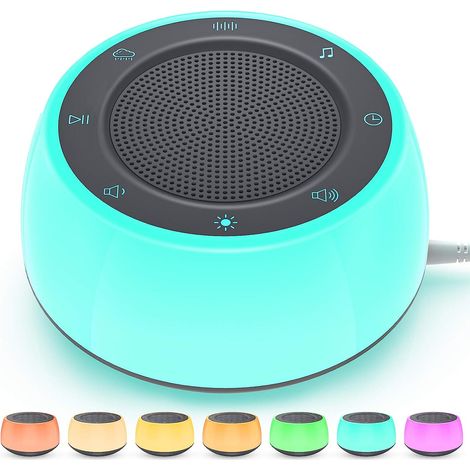 Lampe de sommeil pour bébé, aide au sommeil. Bruit blanc apaisant, veilleuse intégrée, idéale à la maison et en voyage. (1/5)