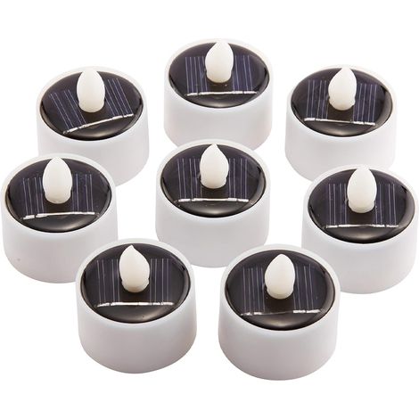 8 bougies LED rechargeables sans flamme pour jardin, terrasse, allée, balcon, mariage, fête, festival, décoration de la maison. (1/5)