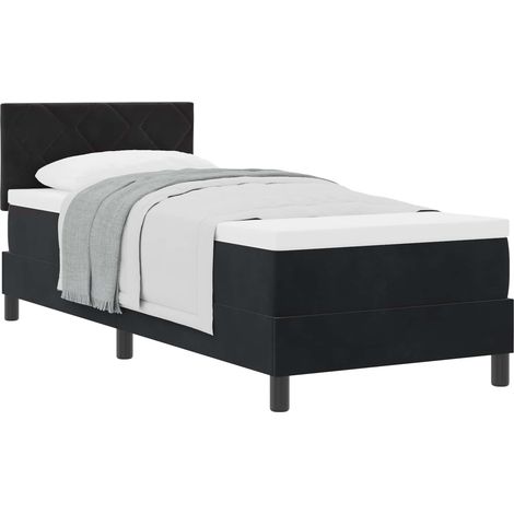 Maison Exclusive - Lit à ressorts avec matelas Noir 80 x 200 cm Velours