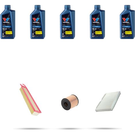 Kit tagliando 3 FILTRI e 5L OLIO compatibile con Peugeot 308 1.4 70kw Dal 2007 (1/5)