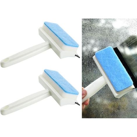 Raclette de Douche,Raclette à Vitre de Voiture Double Face avec Éponge,pour Lavabo,Salle de Bain,Miroir,Fenêtre,Porte en Verre,Mur (1/4)
