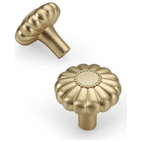 Lot de 6 boutons de meubles vintage en or, poignées de tiroir, boutons d'armoire pour décoration, poignées de porte en forme de fleur avec vis (1/3)