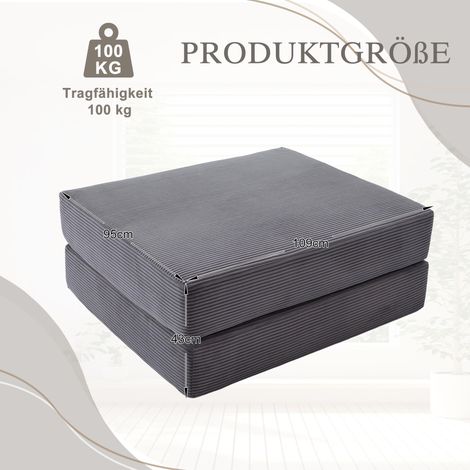 Tabouret de relaxation velours côtelé à double bloc mousse. Très confortable, pliable, économe d'espace et pour la maison (1/5)