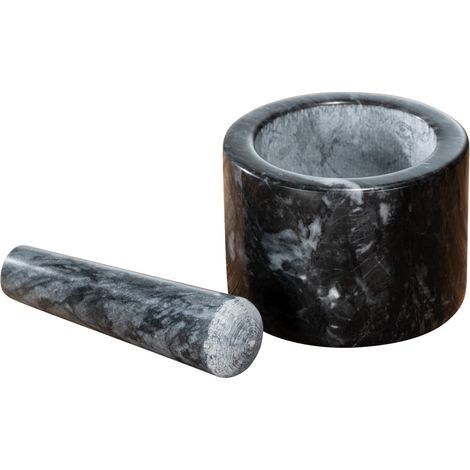 WENKO Mörser aus hochwertigem Marmor in Schwarz 11 x 8 cm (1/5)