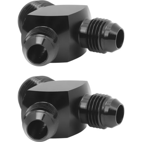 2 Stück Y-Block-Adapter AN8 auf 2AN6, auslaufsicher, schwarz eloxiert, universell für Kraftstoffschlauchleitungen (1/5)