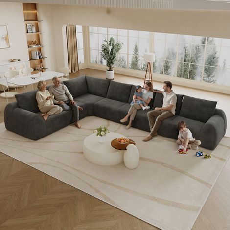 Canapé moderne avec rembourrage confortable et design élégant — structure stable, tissu doux, pieds en métal ou bois, idéal pour salon, salle de séjour ou espace de réception (1/5)