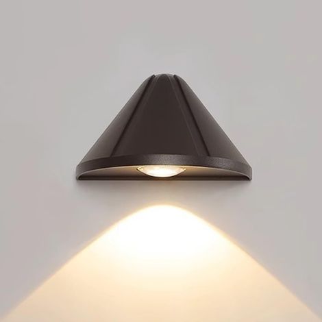 Applique murale triangulaire, mini spot en métal avec abat-jour à lampe murale, applique décorative for couloir, sconce LED moderne - 5 W - 3000 K(Black) (1/5)