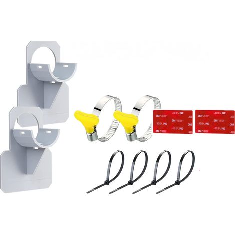 Schlauchhalterung für 30–38 mm Pooldurchmesser mit Kabelklemme, Befestigung, für Aufstellpools, grau (1/5)