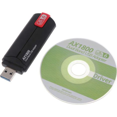 Adaptateur USB WiFi 6 double bande AX1800 2,4 GHz/5 GHz, dongle Wi-Fi sans fil, carte réseau Ethernet LAN USB 3.0 WiFi6 pour Windows (1/5)