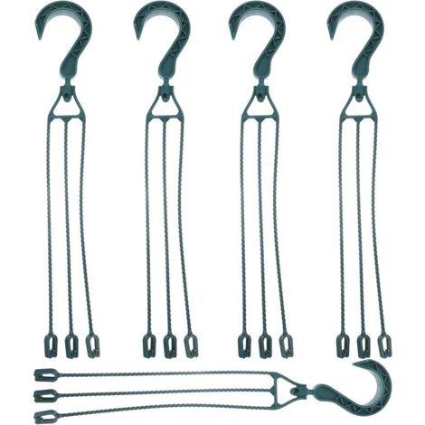 5-Pack Plastic Flower Pot Chains, 360° Rotatable Hanging Basket Hooks, Flower Pot Holder (Green) YMYNY (1/4)