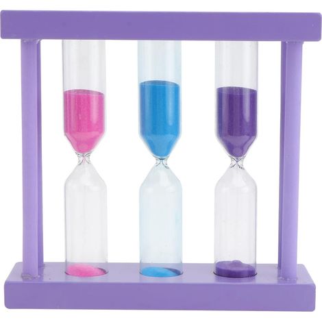 Minuteur en Bois Sablier Décoratif et Verre, Pourpre, Fonction de (1/5)