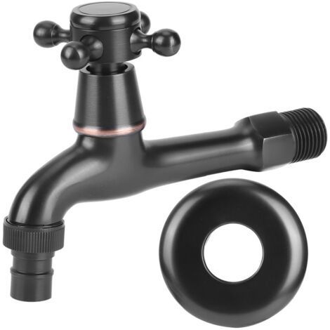 G1/2 inch antique brass wall mounted faucet, single cold water faucet for washing machine (1/5)