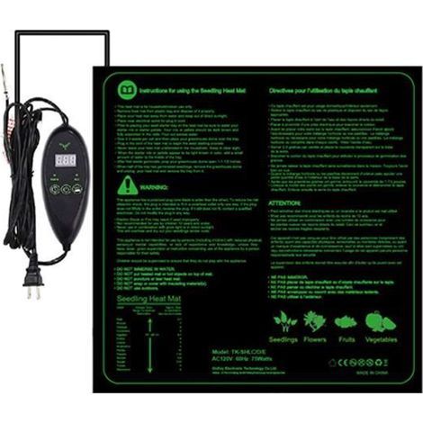 Tapis chauffant à température constante numérique pour semis Tapis imperméable 50x50CM adapté à la culture hydroponique intérieure et aux semis en hiver (1/5)