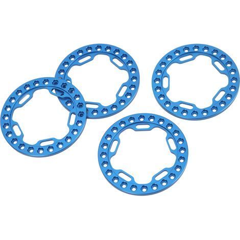 4 Roues en Alliage d'Aluminium CNC 1.9 Pouces pour Véhicules RC 1/10, Haute Résistance à l'Abrasion - Bleu (1/5)
