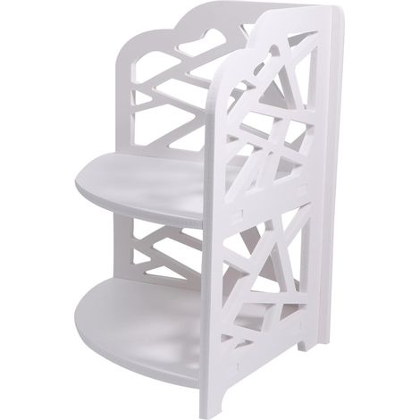 Étagère d'angle en PVC blanc pour le rangement la douche (1/5)