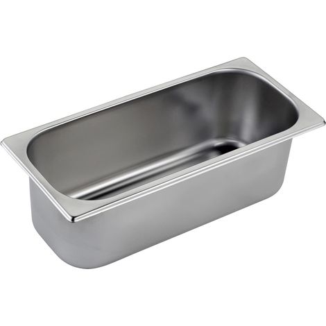 bac, plateau en acier inoxydable 18/10, conserve la glace, bords profilés, empilable, passe au lave-vaisselle, 360 x 165 x 120 mm (1/5)