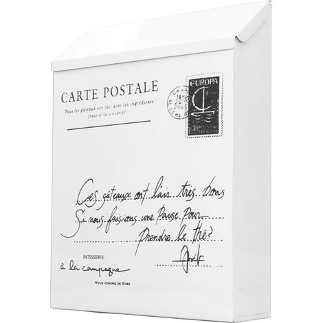 Boîte aux lettres en fer montée murale style rustique verrouillée avec 2 clés 3 crochets imperméable boîte à suggestions pour maison bureau petites lettres beige (1/5)