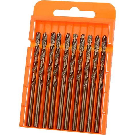 1 boîte de 10 forets en acier rapide, pour cornières, plaques en acier inoxydable et métaux (calibre 4.0), entièrement affûtés (réf. 4341). (1/3)