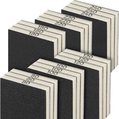 Éponge Abrasive Grain Mitex, Lot de 18, Cale a Poncer Souples et Flexibles pour Usage à Sec ou à l'eau (1/5)