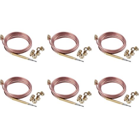 6pièces 1500Mm Kit de Thermocouple Universel pour Cuisinière à Gaz M6X0.75 avec Thermocouple de Remplacement pour Écrou de Débordement (Cinq) (1/5)