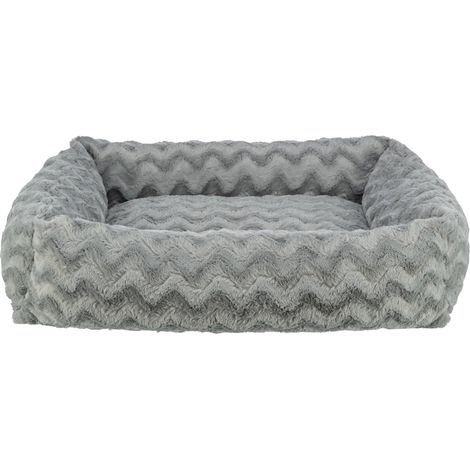 Lit Orthopédique pour Chien 80 × 60 cm Gris - Coussin avec Mousse à Mémoire de Forme - Panier pour Chiens de Taille Moyenne - 37932