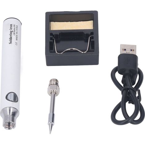 Fer à souder USB sans fil portable électrique 3 vitesses avec voyant lumineux blanc (1/5)