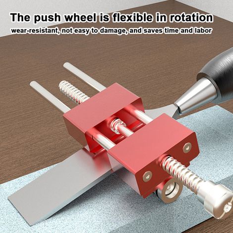 Affûteuse universelle à angle fixe en acier inoxydable pour rabot et outil de travail du bois, avec meule et molette de poussée. (1/4)