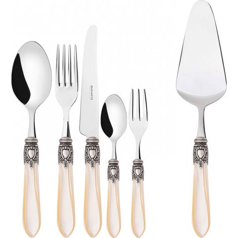 OXFORD Ghiera Argento Anticato, Posate Set 31 pz, Scatola
