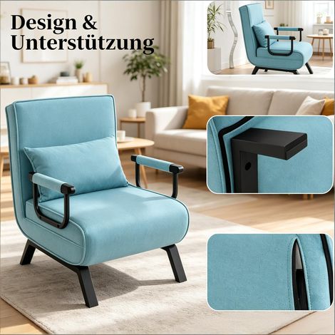 Canapé-lit,fauteuil élégant,chaise de couchage convertible,chaise TV extensible avec dossier réglable (uniquement avec chaise de couchage) (1/5)