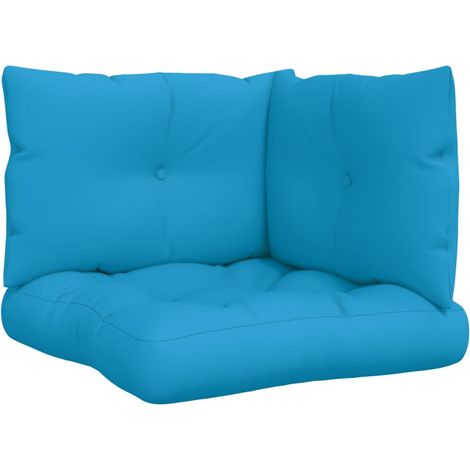 Maison Exclusive - Palettenkissen 3-tlg. Blau Stoff