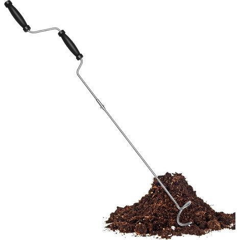 Stainless Steel Compost Turner, Compost Turner Tool, Lawn Aerator Tool Soil Loosener, Compost Twist Stainless Steel Manual Compost Turner for Small Yards and Gardens (1/5)